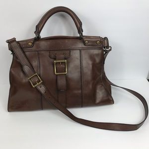 Fossil Vintage RARE Elegant Brown Leather Handbag